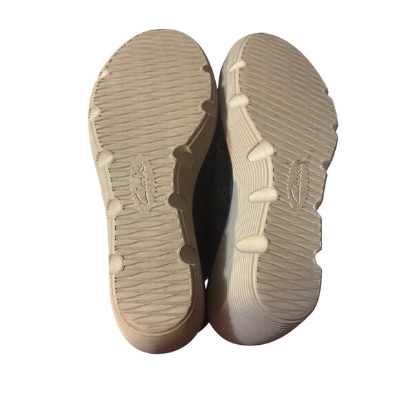 Clarks Womens Navy Perforated Wedge Sandals Size 9 - Picture 6 of 7